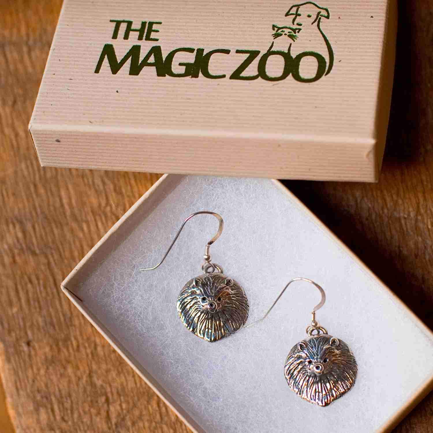 Magic Zoo Sterling Silver Pomeranian Dog Earrings - Cute & Elegant Jewelry for Women, Perfect Gift for Dog Lovers | Wear to Parties, Dates & Special Occasions