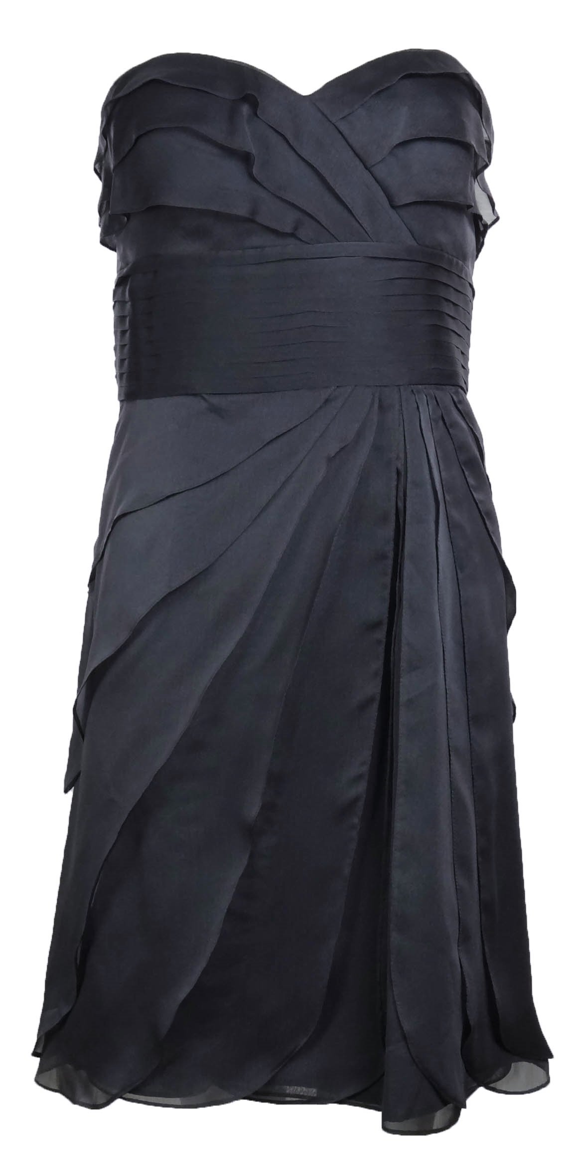 Adrianna Papell Women's Elegant Tiered Chiffon Party Dress - Size 12, Smoke Gray - Perfect for Evening Gala, Wedding Guest & Cocktail Party Attire