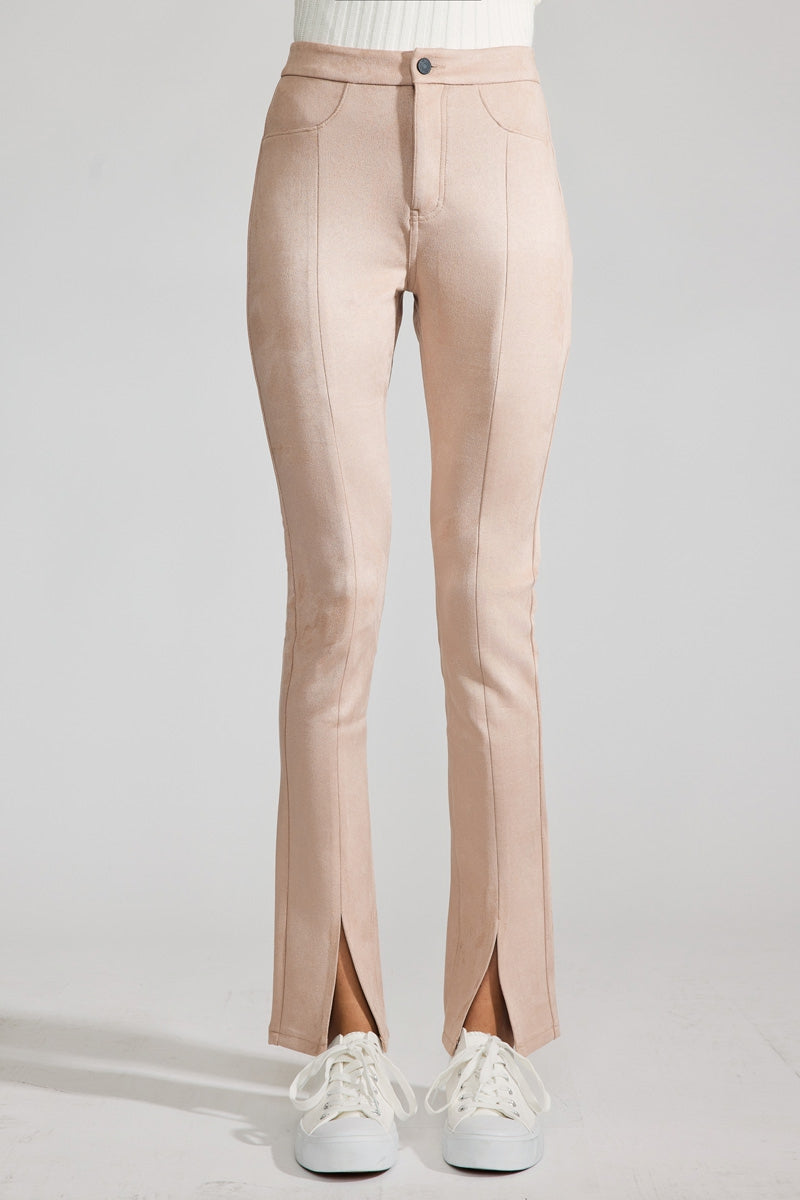 Peach Premier High Rise Slit Hem Skinny Jeans for Women - Stretchy Slim Fit Denim Pants | Perfect for Casual Wear, Date Night & Office Outfits
