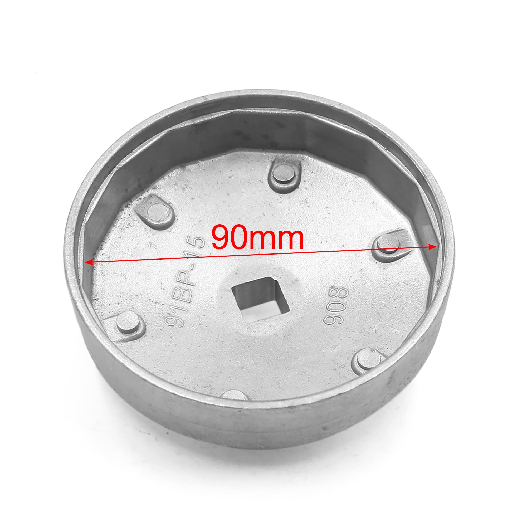 uxcell 90mm 15 Flutes Metal Oil Filter Cap Wrench Socket Remover Tool for Auto Car - Professional Automotive Oil Change & Filter Removal Tool for DIY Mechanics & Car Maintenance