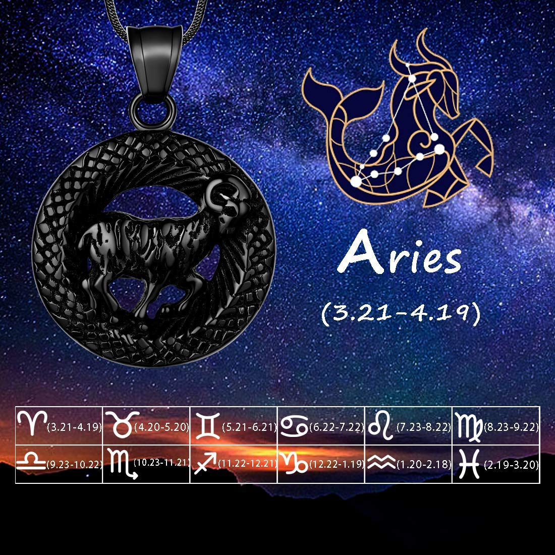 12 Zodiac Necklace - 316L Stainless Steel Constellation Pendant for Men & Women | Birthday Gift & Astrology Jewelry