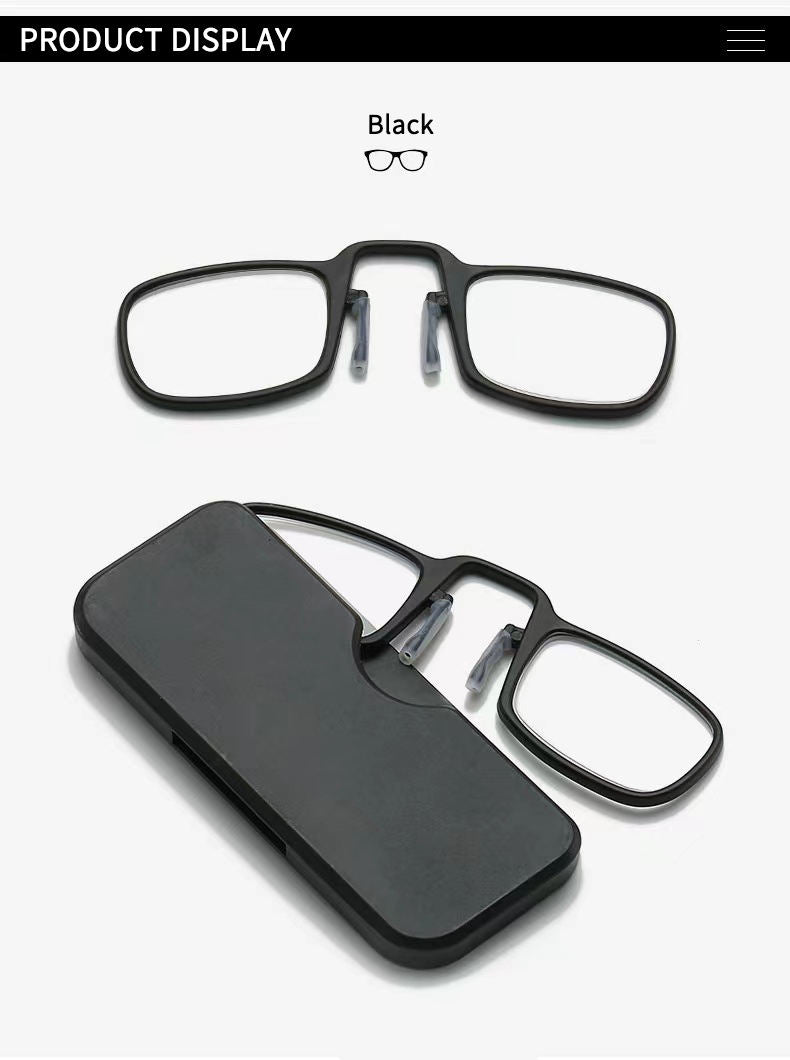 Foldable Portable Reading Glasses with Nose Clip - Lightweight Thin Frame for Men & Women - Perfect for Travel, Office, and Outdoor Reading