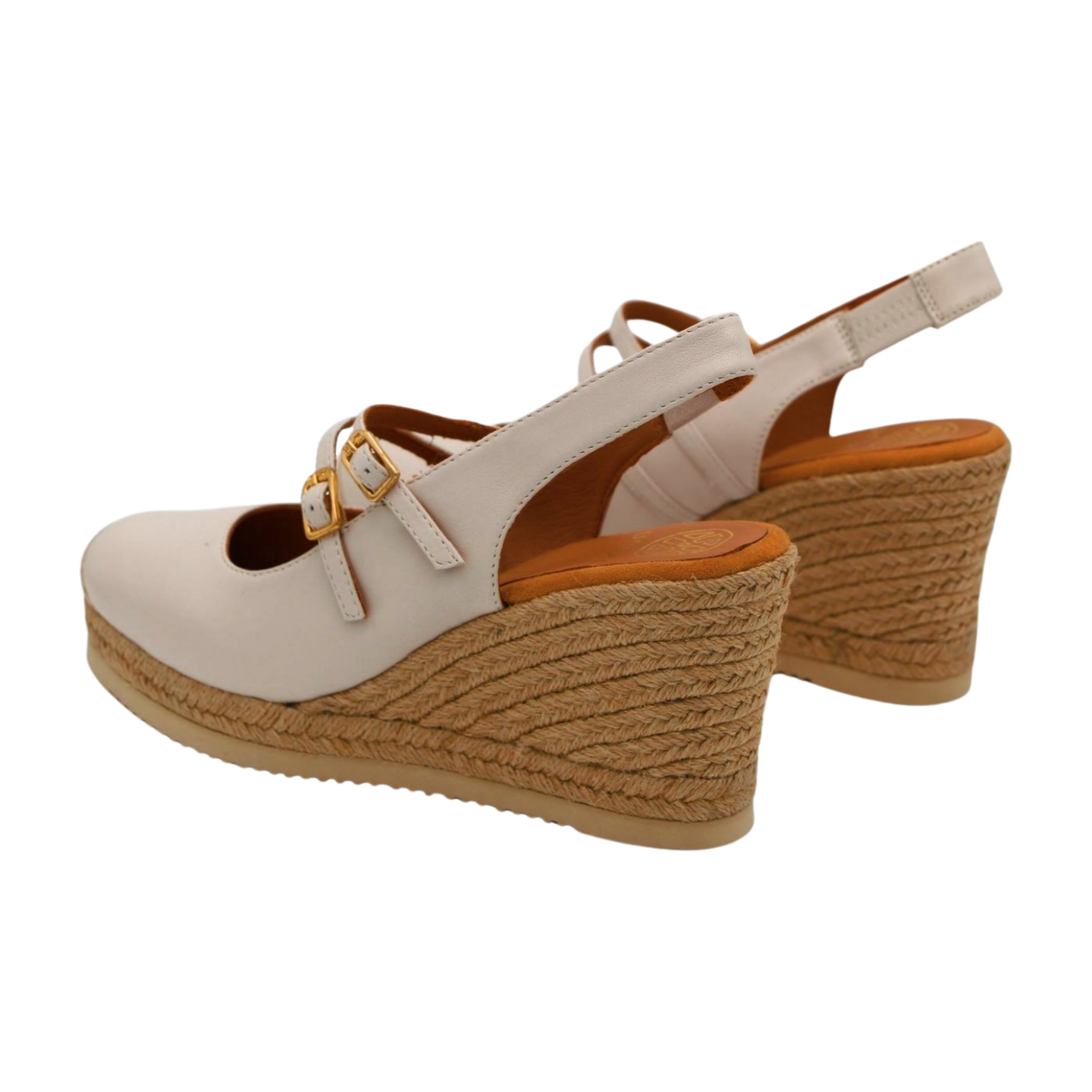 UNISA CYNTIA Off White High Slingback Leather Espadrille Sandals with Adjustable Straps - Perfect for Summer Weddings, Beach Vacations & Casual Outings