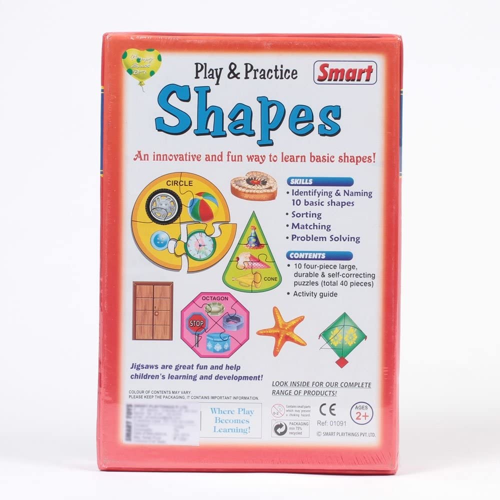 Smart Shapes Learning Toy - 1091 Play & Practice Geometric Shapes for Kids, Multicolor - Educational STEM Toy for Preschool & Kindergarten Classroom Activities