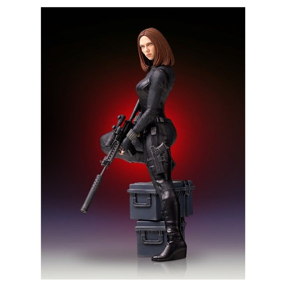 Captain America & Black Widow 9-Inch Collectible Statue - The Winter Soldier Movie Edition | Marvel Avengers Action Figure for Display & Gift Giving