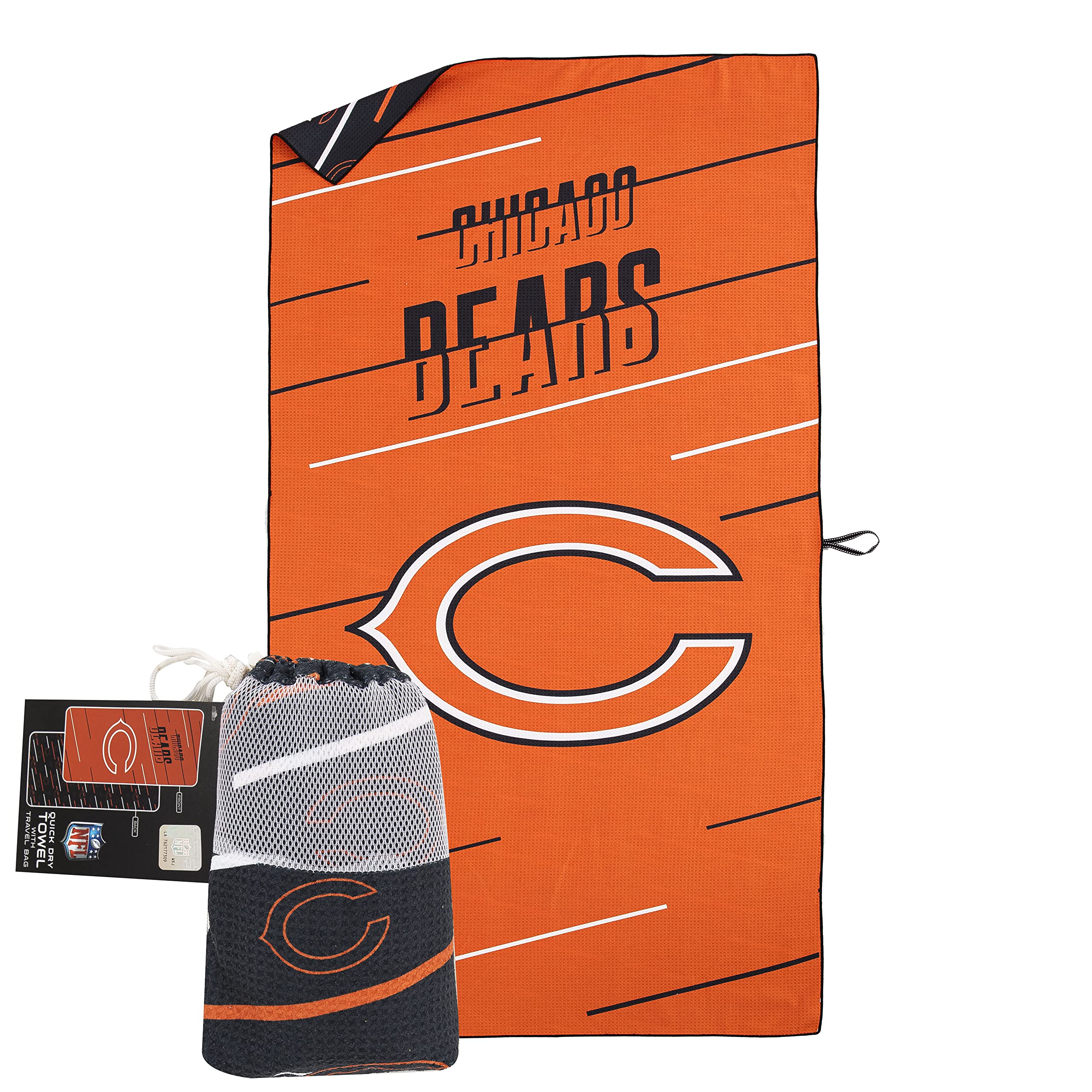 NFL Team Beach Towel & Mesh Bag Set for Adults - Unisex, Soft & Absorbent, Perfect for Pool, Beach, Sports Events & Travel
