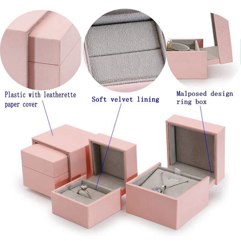 Elegant Leatherette Jewelry Gift Box - Classic Plastic Drawer Design for Earrings, Necklace, Bracelet, Pendant & Engagement Rings | Perfect for Wedding Gifts, Anniversary Presents & Jewelry Display