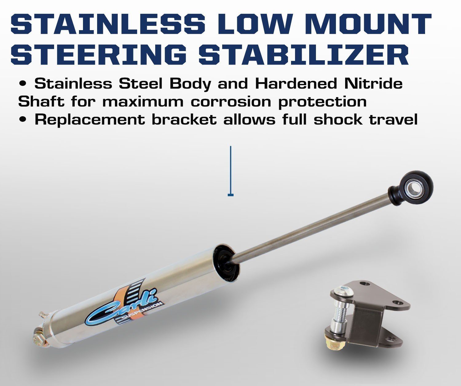 2003-2012 Dodge Ram 2500/3500 Low Mount Steering Stabilizer Kit - Heavy Duty Shock Absorber for Off-Road, Towing & Smooth Ride Control