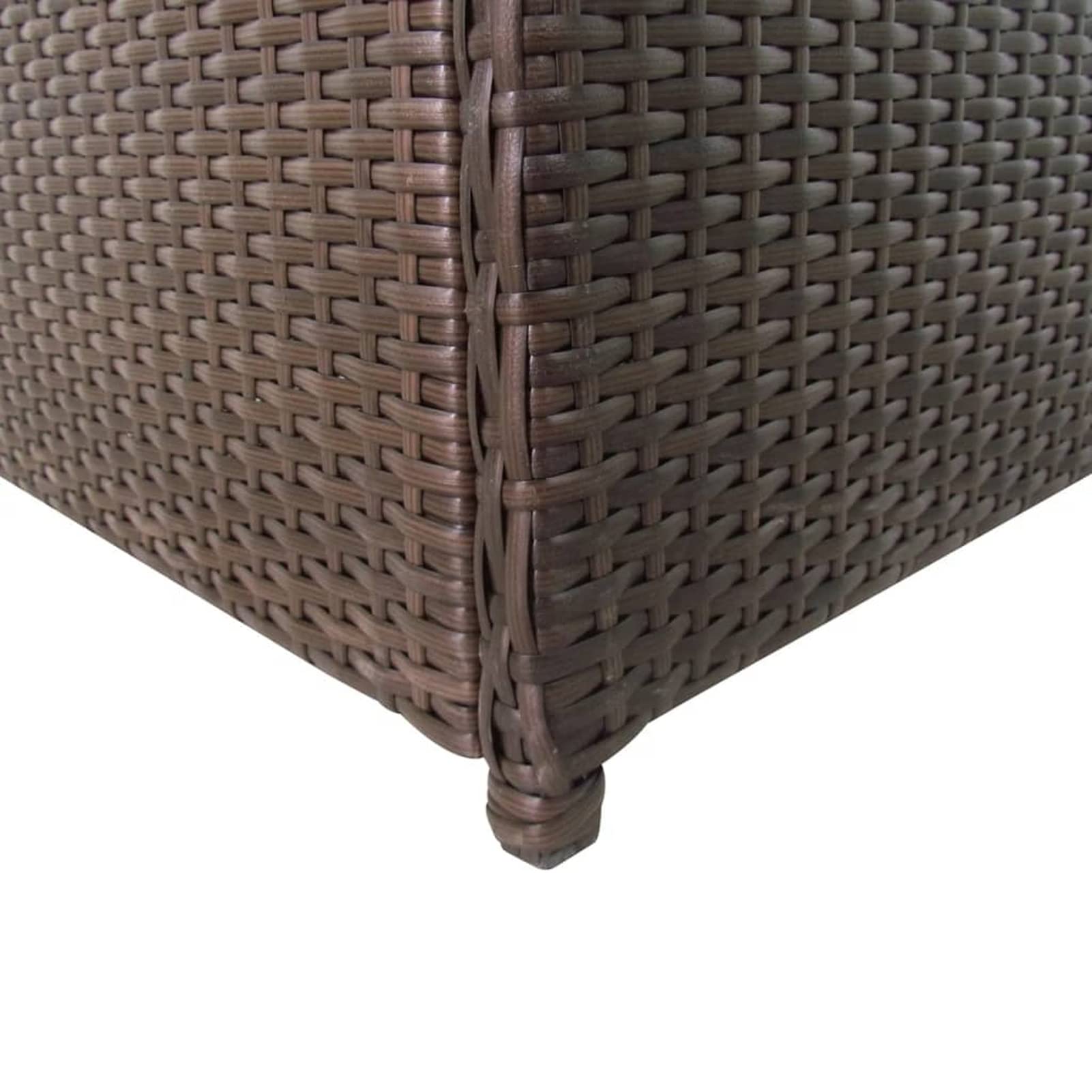 Waterproof Outdoor Deck Storage Box - 120x50x60cm Poly Rattan Garden Patio Furniture for Cushions, Toys & Pool Accessories | Weather-Resistant Brown Deck Box for Backyard, Balcony & Poolside Organization