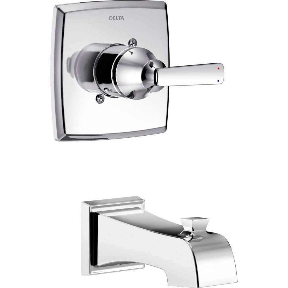 Delta Faucet T14164 Ashlyn Tub Trim Kit in Chrome - 6 x 6 x 7.94 Inches - Bathroom Faucet Set for Bathtub and Shower Installation - Perfect for Modern Home Renovation and Spa-Like Bathroom Upgrade