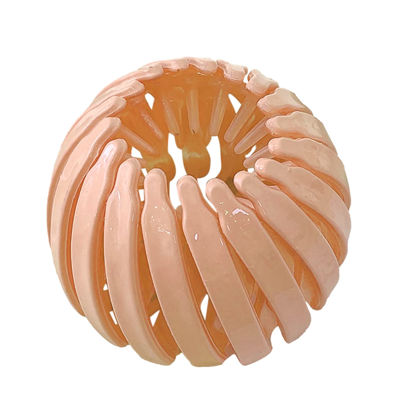 Vintage Velvet Expandable Hair Bun Clip Holder - Retractable Ponytail & Bun Barz Accessories for Women & Girls (Orange, One Size) - Perfect for Updos, Braids & Everyday Hairstyles
