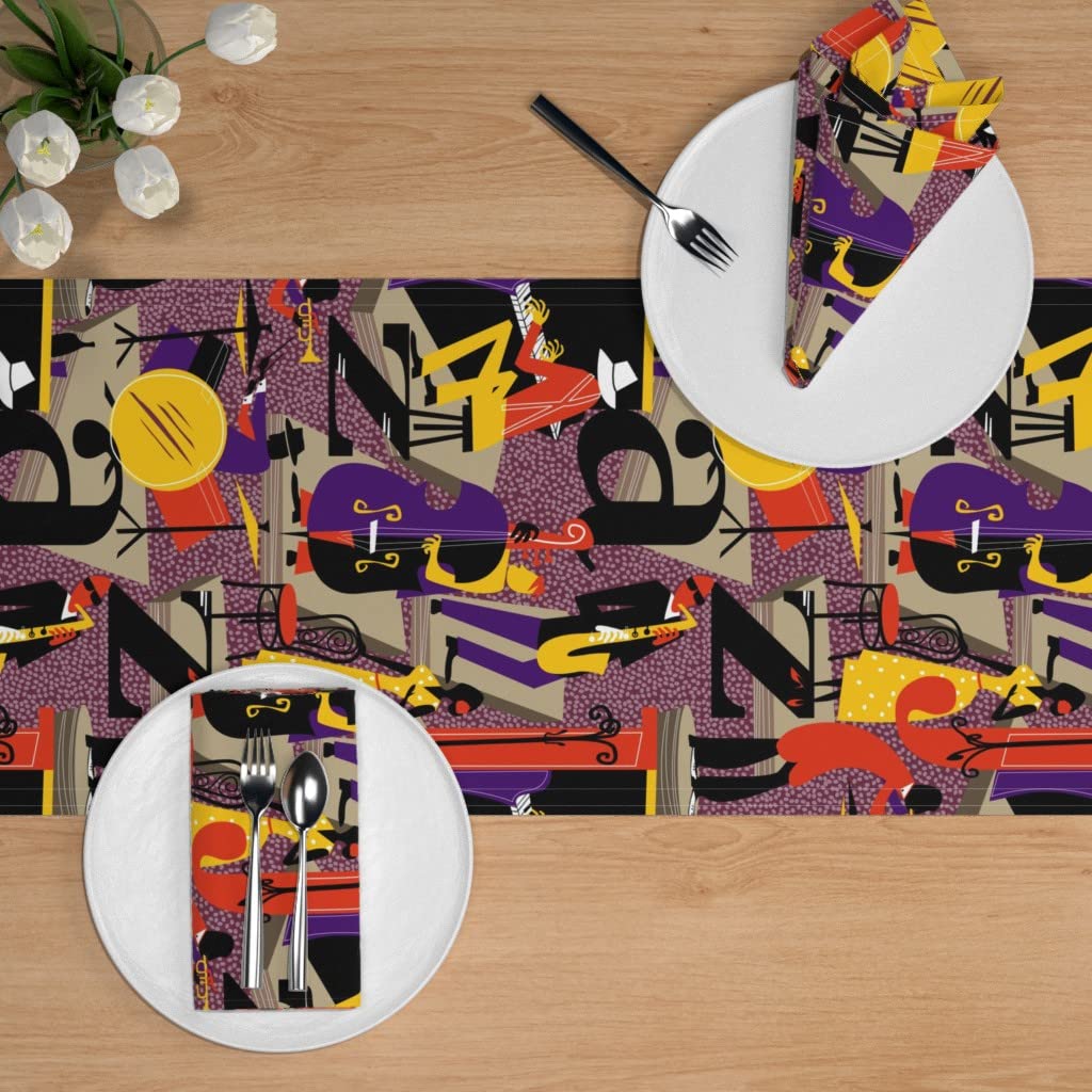 Custom Printed Spoonflower Cotton Sateen Table Runner 72