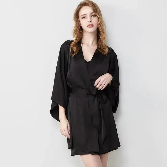 Lightweight Summer Kimono Robe - Women's Floral Sleepwear & Loungewear - Perfect for Spa, Beach Cover-Up, and Relaxing at Home