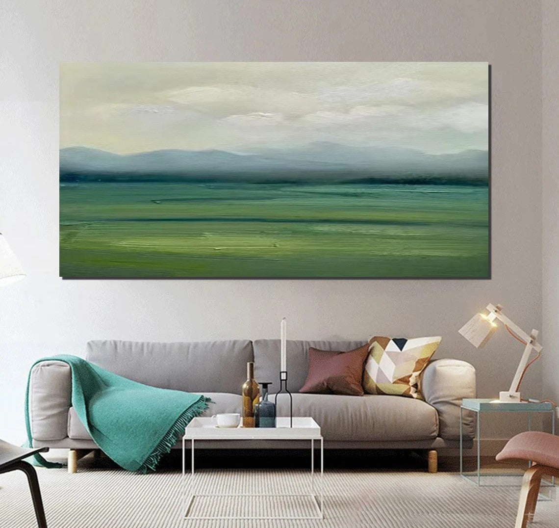 Abstract Landscape Acrylic Paintings - Hand Painted Contemporary Canvas Wall Art - Modern Home Decor for Dining Room & Living Room - Unique Gift Idea for Art Lovers