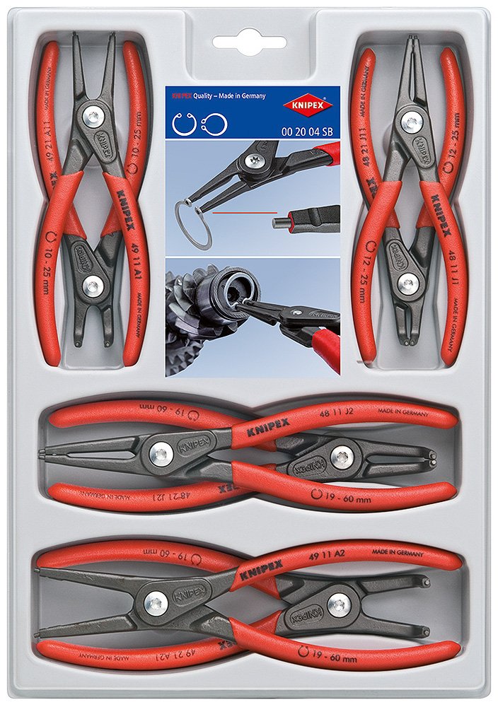 KNIPEX Precision Circlip Pliers 8-Piece Set & Alligator Pliers 3-Piece Set - Professional Tool Kit for Automotive Repair, Electronics, and DIY Projects