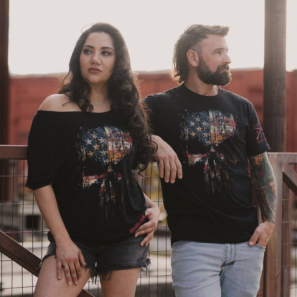 Red Blood American Reaper T-Shirt - Black Gothic Horror Graphic Tee for Men | Perfect for Halloween, Metal Concerts & Horror Fans