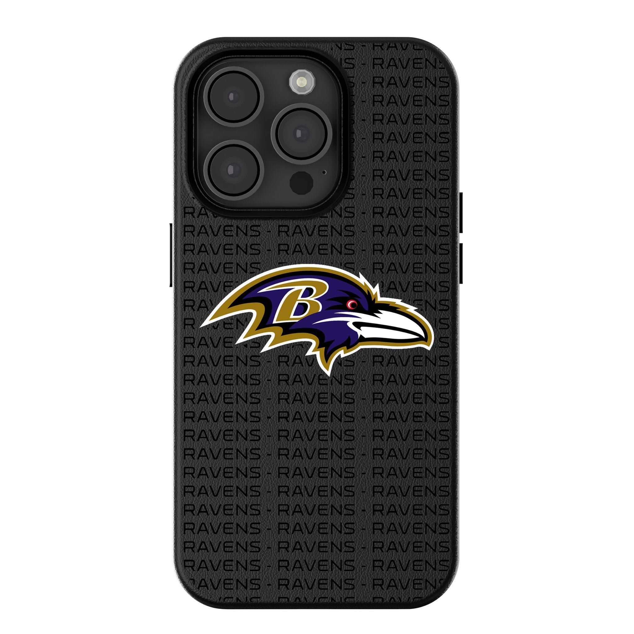 Baltimore Ravens Text Backdrop MagSafe Compatible Phone Case for Apple iPhone 14/13/12 - Durable Protection for Football Fans & Game Day