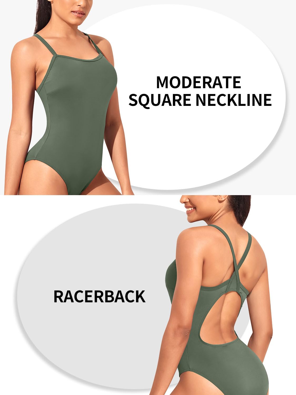 Yonique Women's One Piece Athletic Swimsuits - Sport Training Swimwear for Swimming, Surfing & Water Aerobics | High Performance Bathing Suit