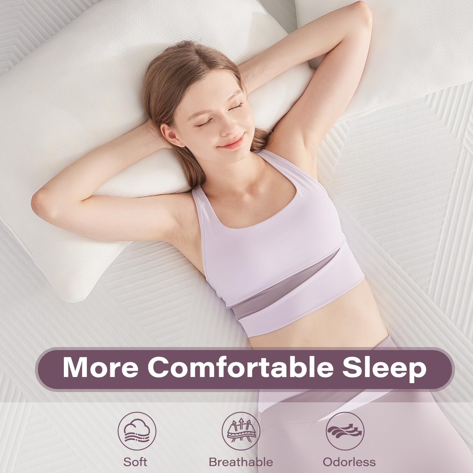 3 Inch Queen Size Memory Foam Mattress Topper - Ventilated & Breathable Cooling Mattress Pad with Removable Soft Cover - CertiPUR-US Certified for Back Pain Relief - Perfect for Guest Beds, Dorm Rooms & Home Comfort