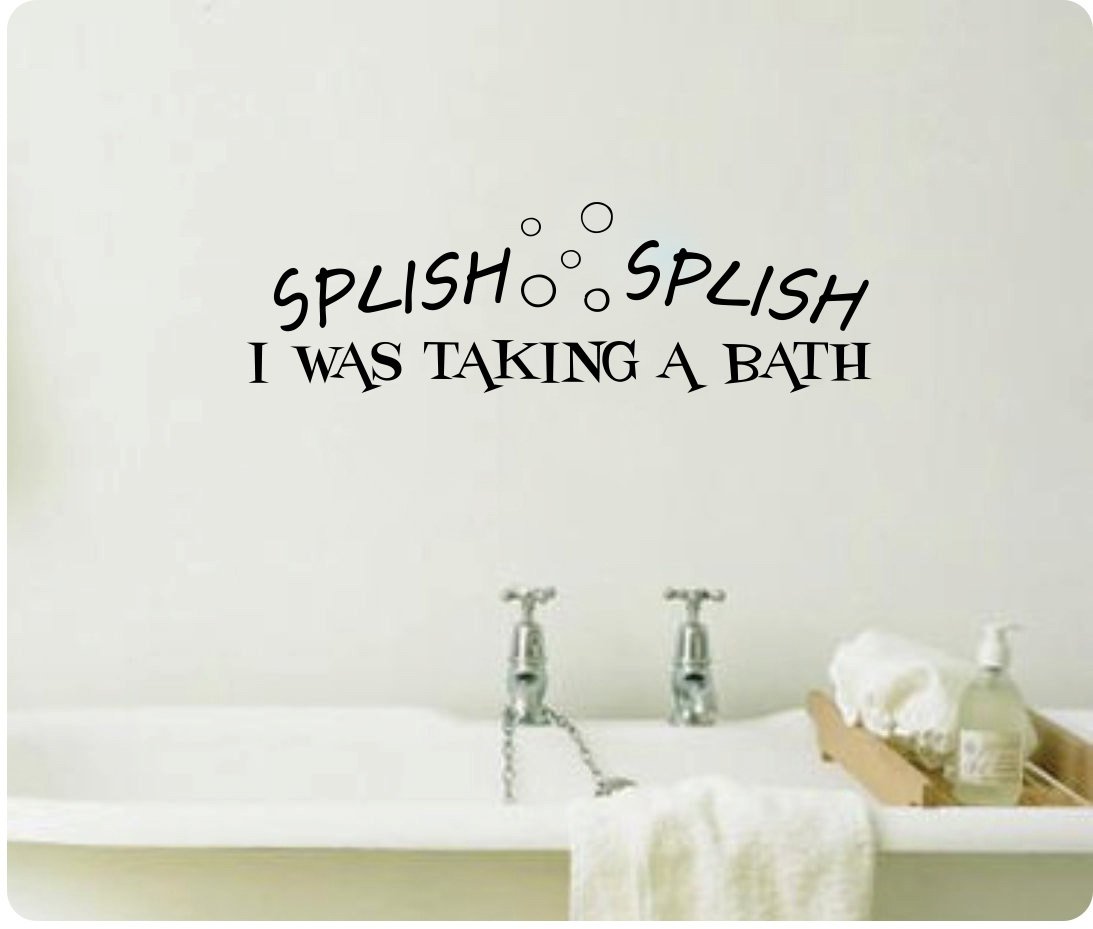34 Inch Splish Splash Bath Tub Bubble Wall Decal Sticker - Cute Water Soap Art for Kids Bathroom Decor - Perfect for Nursery, Baby Shower Gift & Bath Time Fun