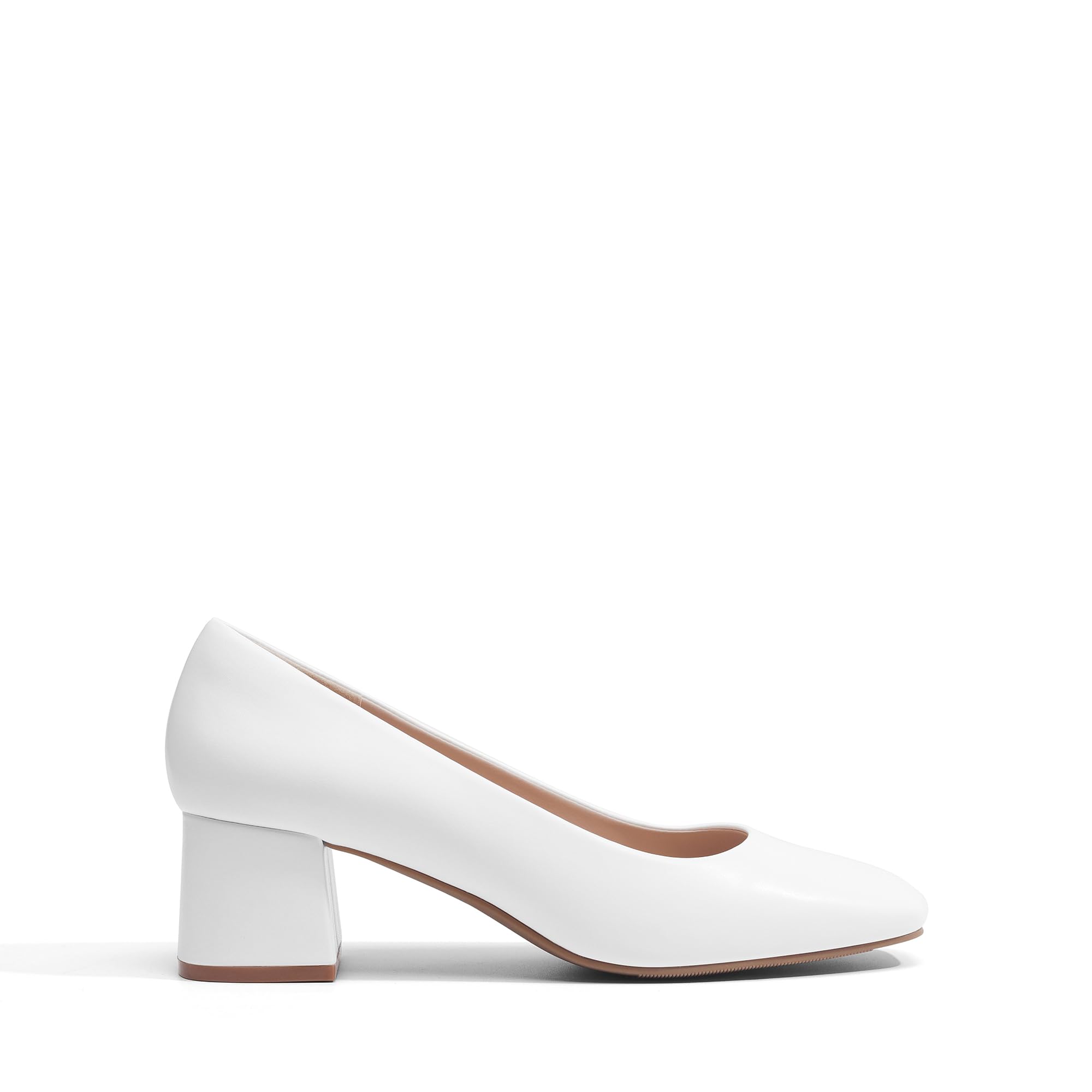 DREAM PAIRS Women's Low Chunky Heel Square Toe Pumps - Comfortable Slip On Dress Shoes for Wedding, Party & Office Wear | Professional & Casual Occasions