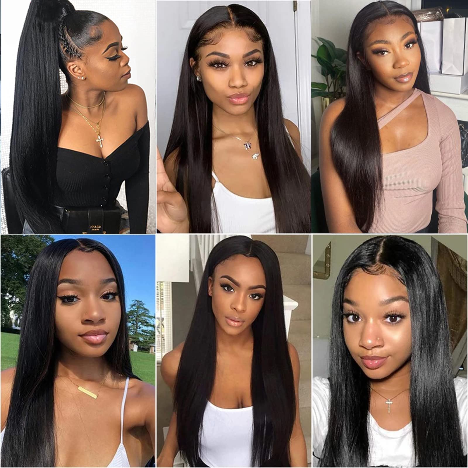 ISEE Hair 10A Brazilian Straight Human Hair Lace Front Wig - 180% Density, Pre Plucked with Baby Hair, Bleached Knots, Natural Color, 13x4 Transparent Lace, 32 Inch - Perfect for Black Women | Everyday Wear, Special Occasions & Protective Styling