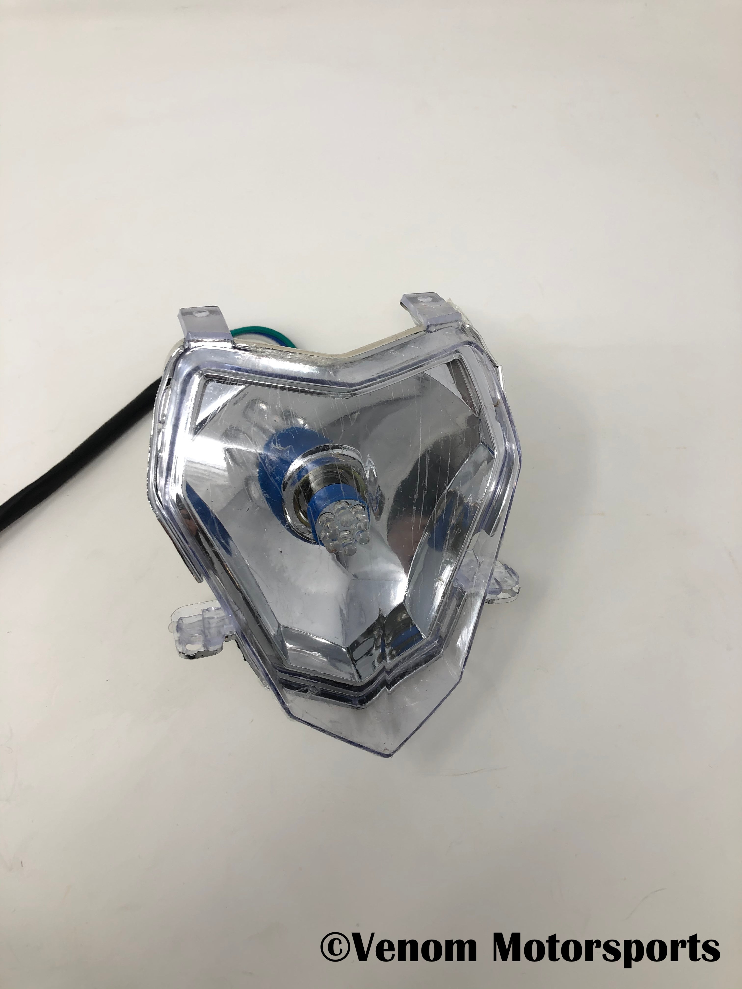 Venom 1300W ATV Replacement Front Headlight Assembly - High Performance LED Off-Road Lighting for Night Riding & Trail Adventures