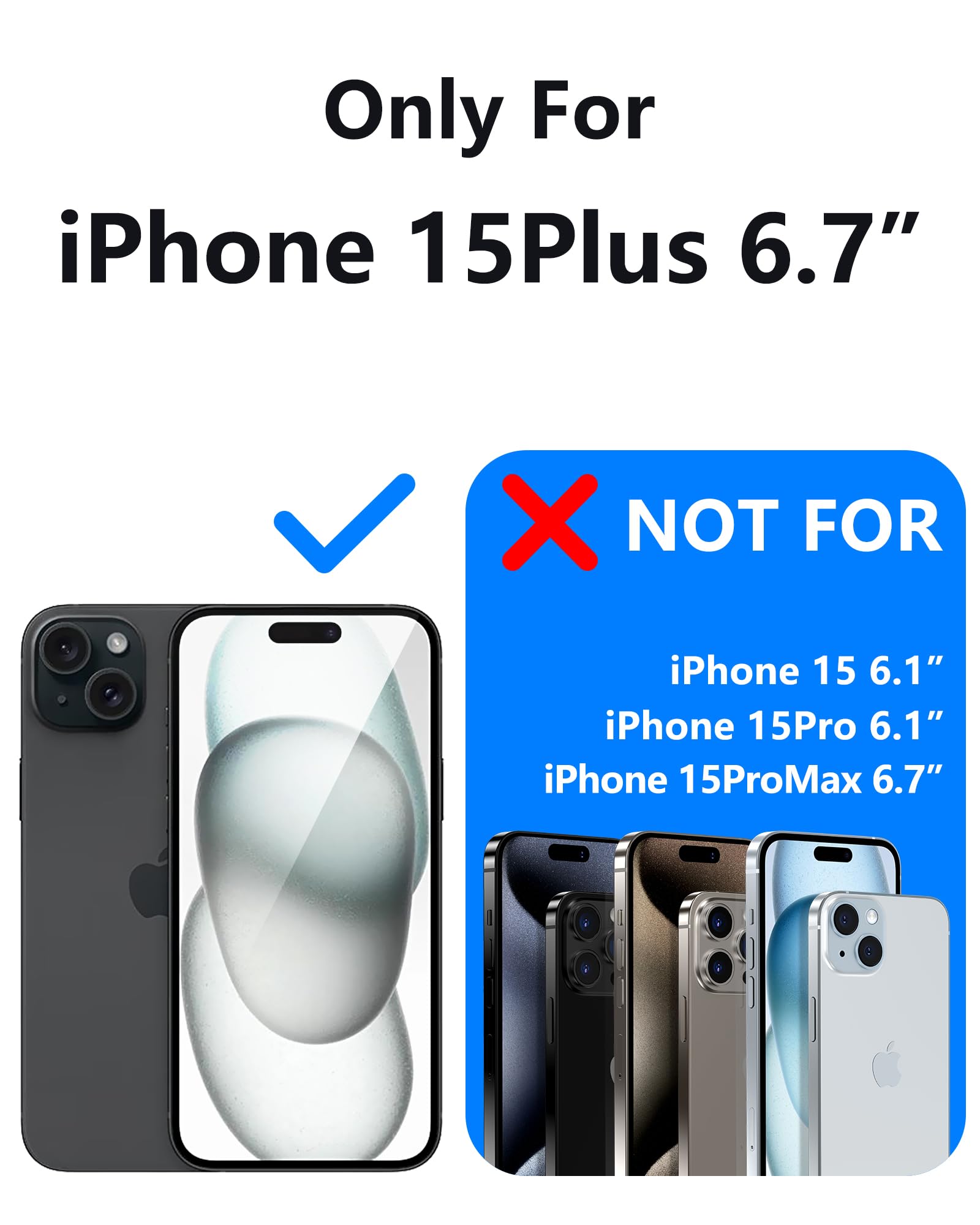 Premium iPhone 15 Plus Case with Full Camera Protection - Includes 2X Tempered Glass Screen Protectors, Anti-Slip Matte Finish, Shockproof Slim Design for Men & Women (Black) - Perfect for Daily Use, Travel & Outdoor Activities