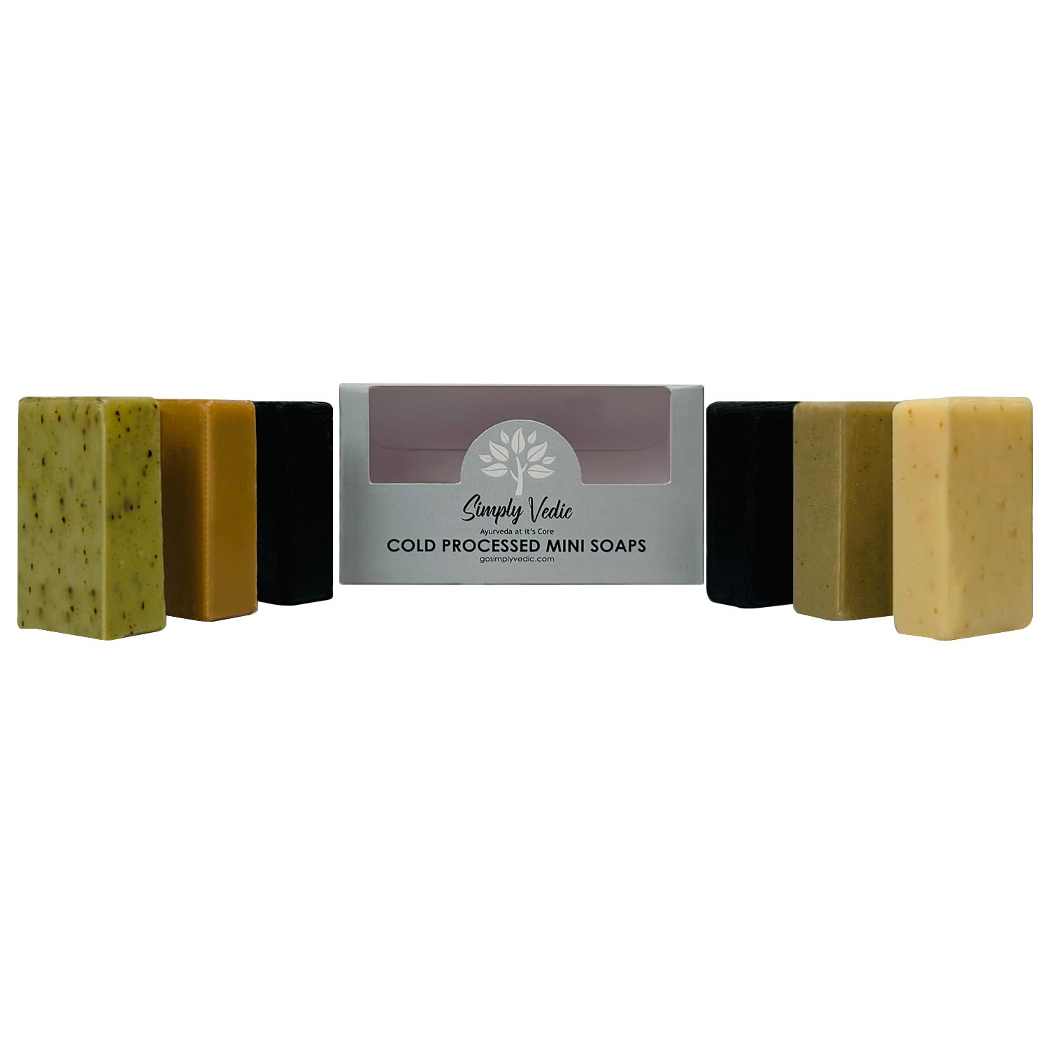 Simply Vedic Mini Pack of 6 All-Natural Handmade Soap Bars for Body, Hand & Face - Pure Moisturizing Bathing Soap Gift Set for Men & Women (30g x 6) | Perfect for Travel, Gifting & Daily Skincare Routine