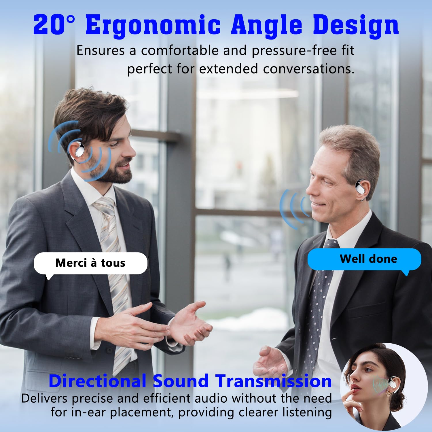 AI Translator Earbuds with 144 Languages Real-Time Translation - 3-in-1 Wireless Earbuds for iOS & Android - Perfect for Business Travel, Study & International Meetings