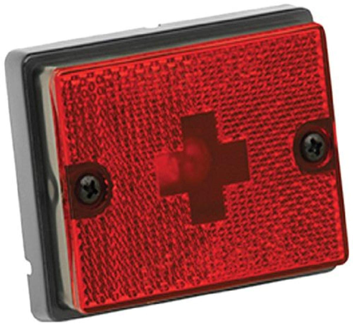 Wesbar Black Stud-Mount Side Marker Clearance Light with Reflex Lens - Perfect for Trucks, Trailers & Heavy-Duty Vehicles