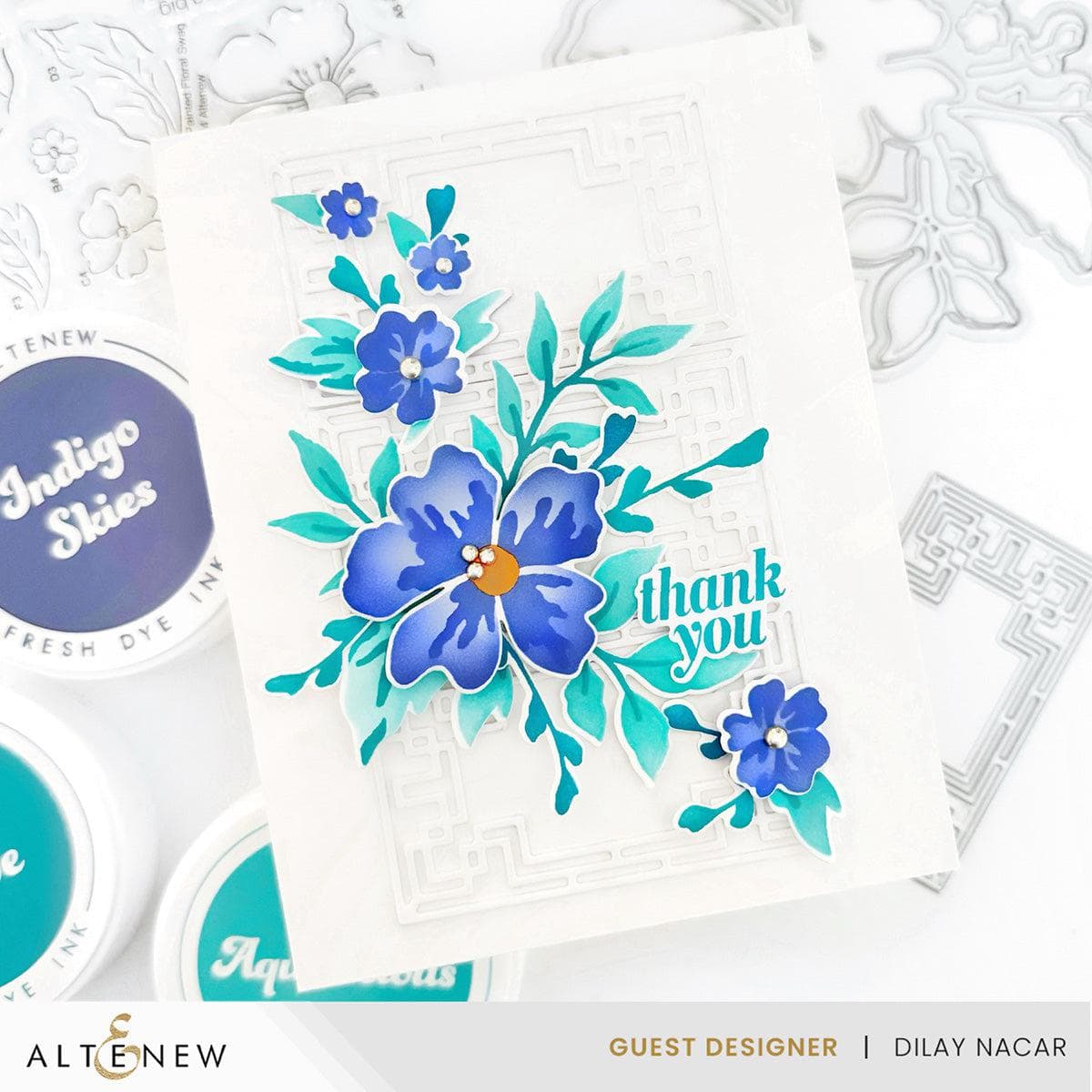 Floral Swag Die Set for Card Making & Scrapbooking - Hand-Painted Design for DIY Crafts, Greeting Cards, and Home Decor