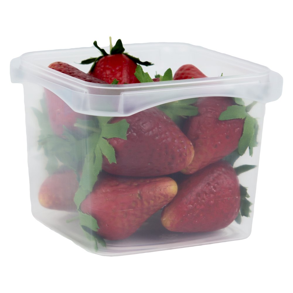 SelecTE IML PP Tamper Resistant Square Tub Container - 16 oz Clear Plastic Food Storage Container (720/Case) | Ideal for Meal Prep, Deli Packaging, and Bulk Food Storage
