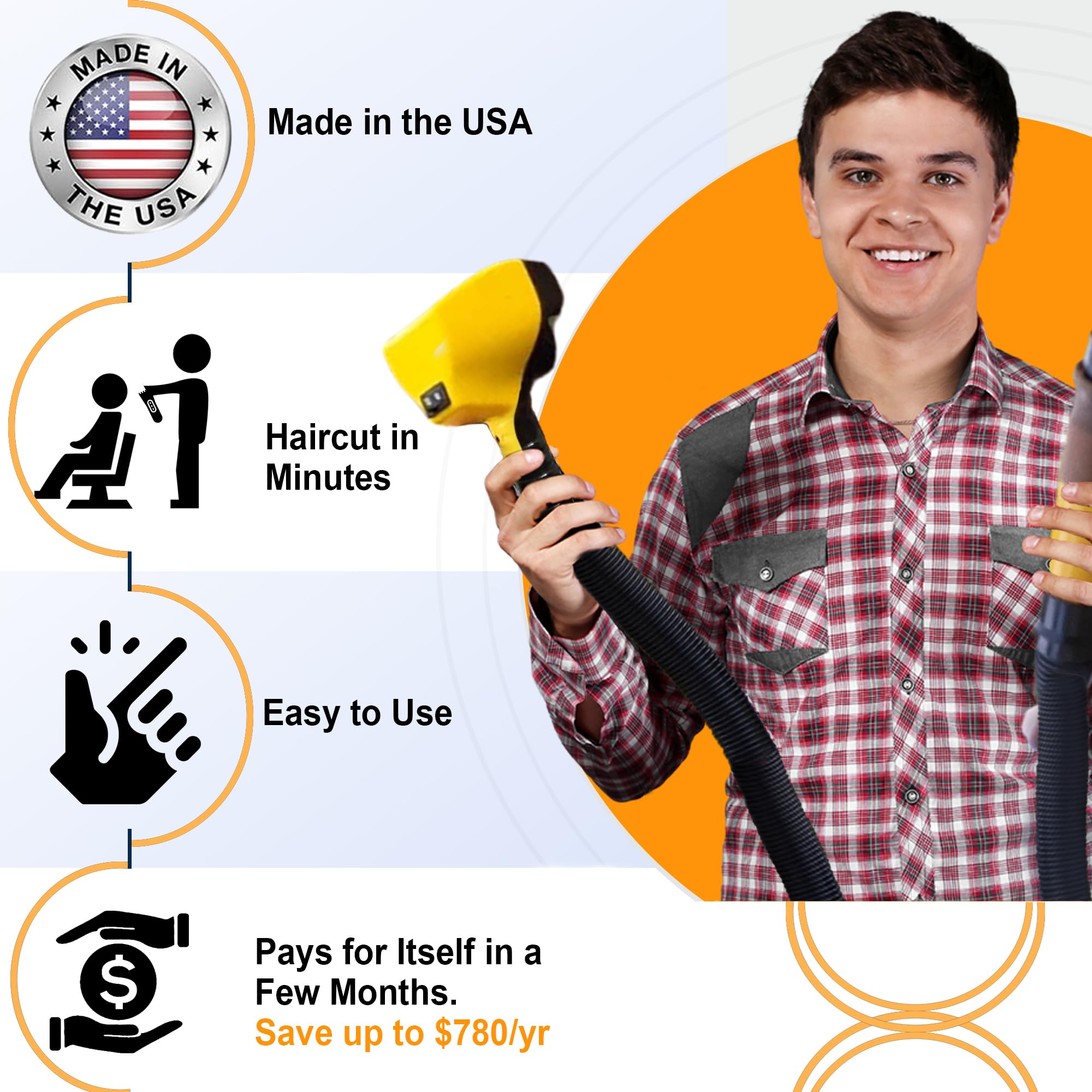 Flowbee Haircutting System - DIY Home Haircut Trimmer for Men & Women | Self Haircut Kit with Vacuum Attachment (Mini Vac Sold Separately) | Perfect for Home Use, Travel & Salon-Quality Cuts