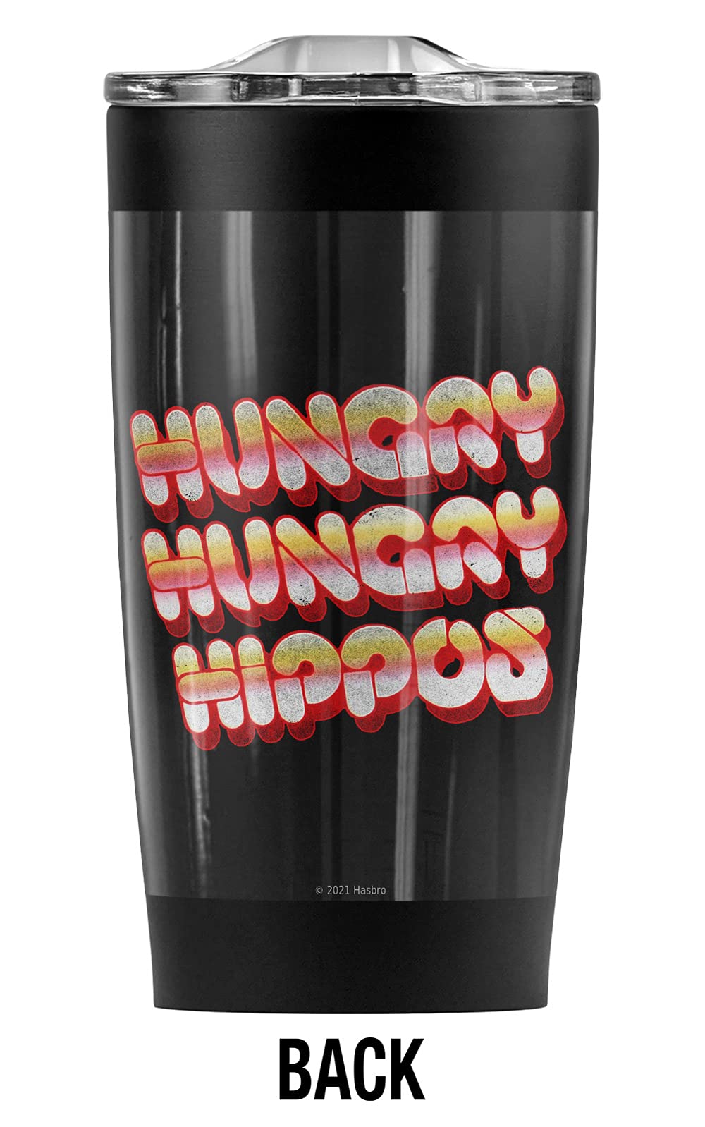 Hungry Hungry Hippos Vintage Logo Stainless Steel Tumbler 20oz - Vacuum Insulated Coffee Travel Mug with Leakproof Sliding Lid | Double Wall Hot & Cold Beverage Cup | Perfect for Office, Commuting, Camping and Outdoor Activities