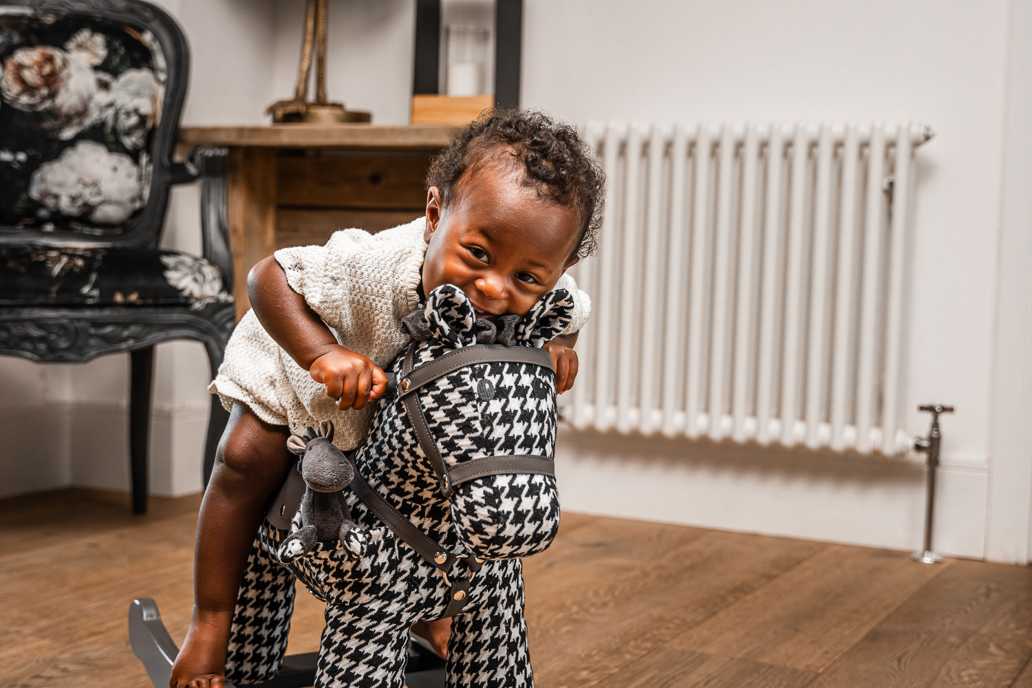 Dazzle & Jet Rocking Horse - Classic Wooden Rocking Horse for Kids, Perfect for Nursery Decor, Playroom, and Gift for Toddlers