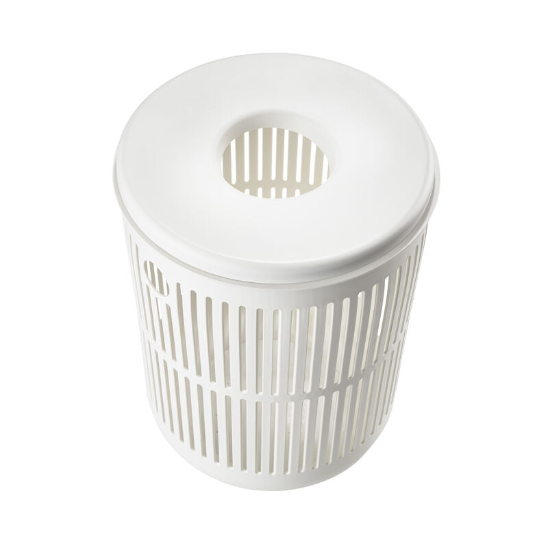 ZONE DENMARK Ume 60L Laundry Basket with Lid - White | Foldable Storage Bin for Clothes, Toys & Home Organization | Perfect for Bedroom, Bathroom & Laundry Room