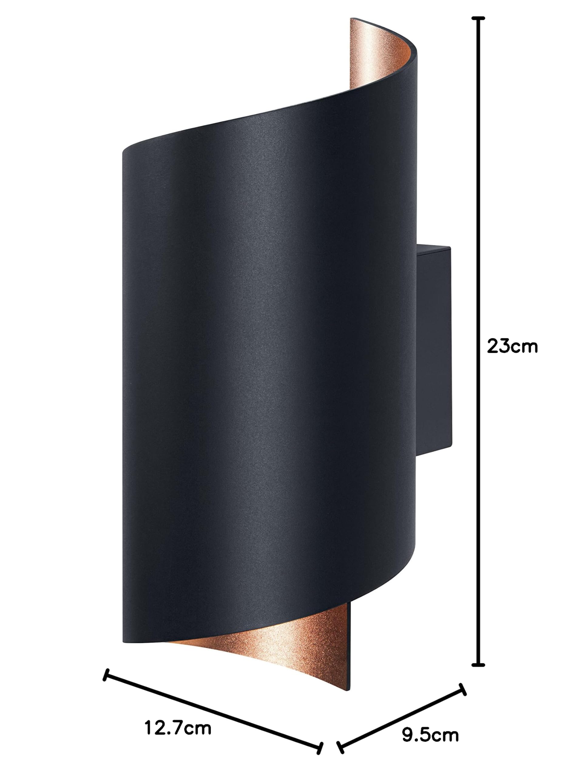 Ledvance 4058075574090 WiFi Smart Wall Lamp - 12W Aluminum Decorative Light in Black for Living Room & Bedroom Lighting