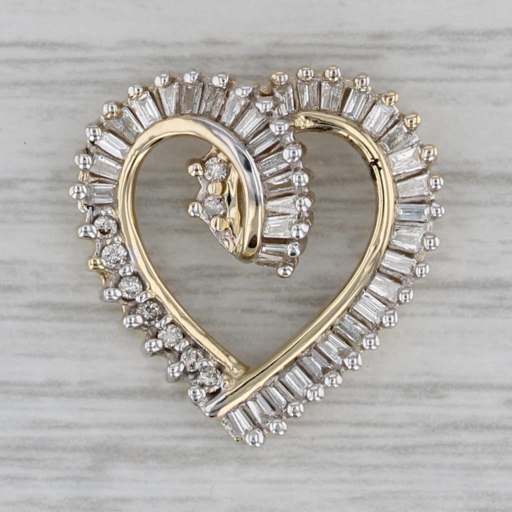 0.45ctw Diamond Heart Pendant Necklace in 14K Yellow Gold - Elegant Jewelry Gift for Women, Perfect for Valentine's Day, Anniversary & Special Occasions