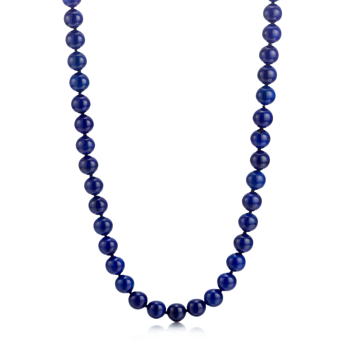 10mm Lapis Lazuli Beaded Necklace for Women - Natural Stone Jewelry for Meditation, Healing & Spiritual Gifts (7.5-8.5 inch Adjustable)