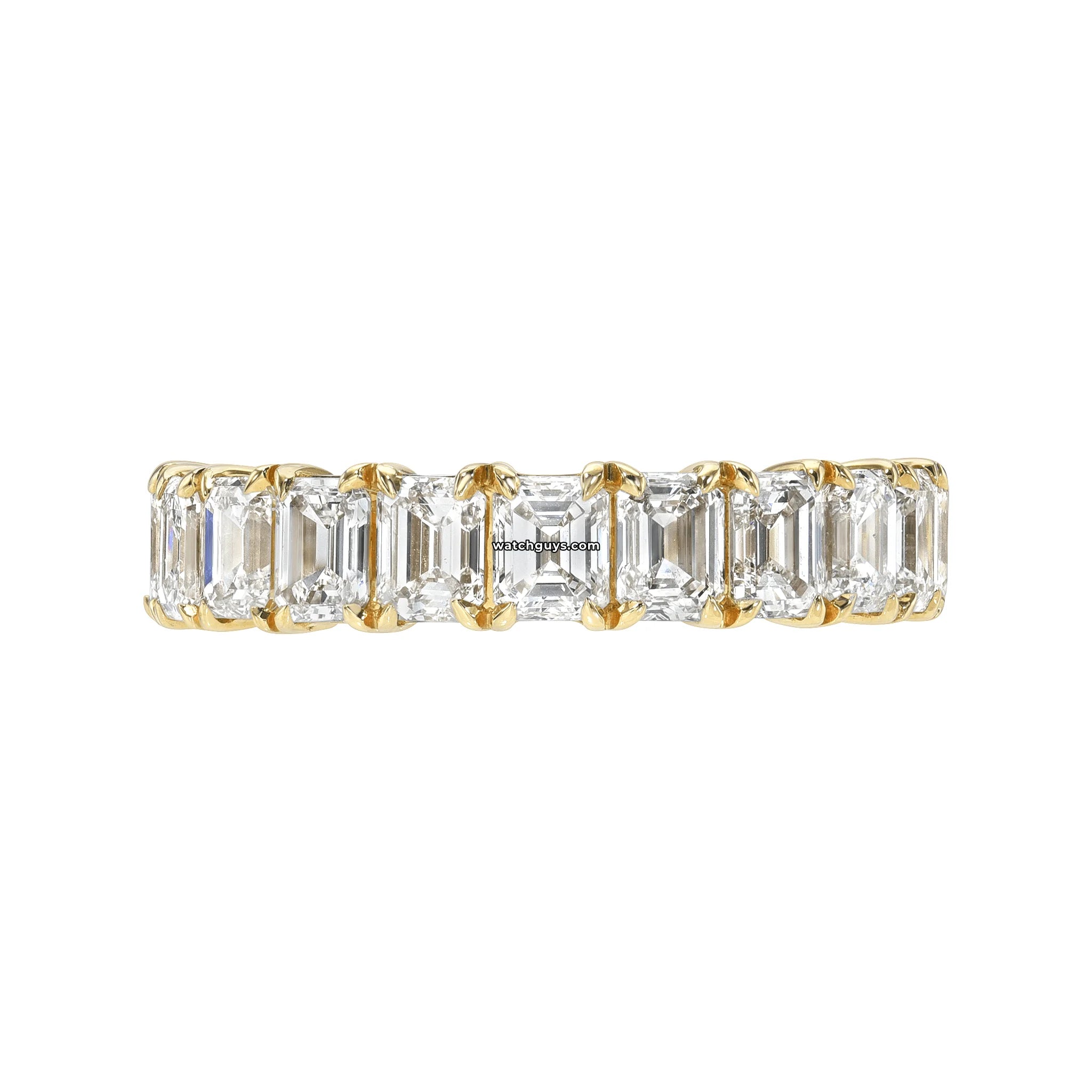 2.73 Carat Emerald Diamond Eternity Band Ring in 18K Yellow Gold - Perfect for Anniversaries, Weddings & Special Occasions