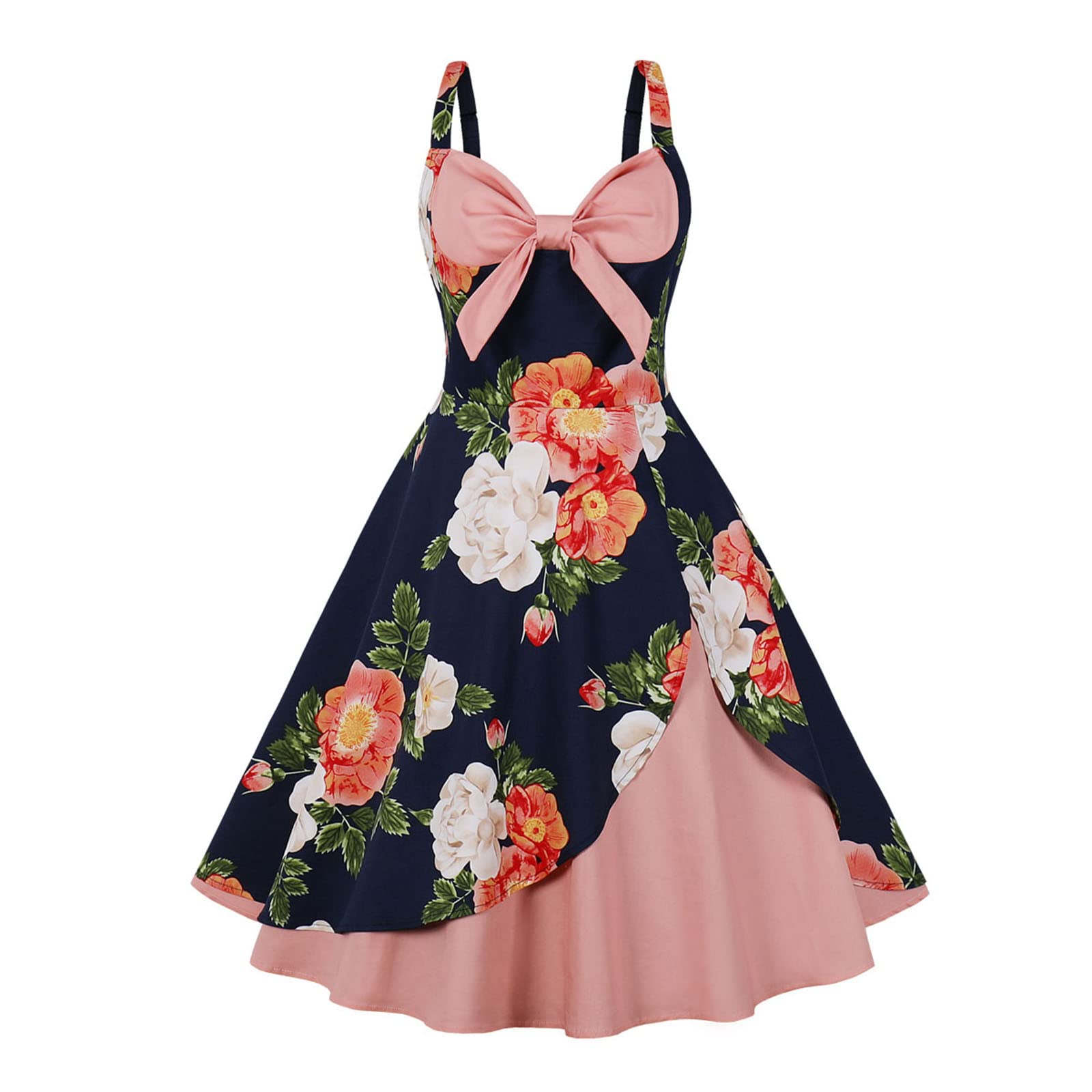 Sexy Women's Summer Dresses 2022 - Sleeveless Retro Style Formal Spaghetti Strap Floral Dress for Beach, Party & Evening Out