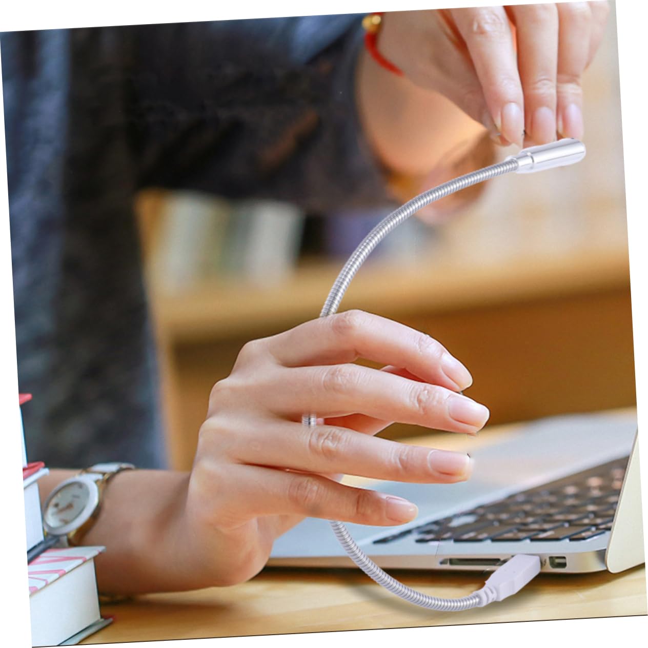 Veemoon 4Pcs USB LED Reading Lamp with Touch Dimmer - Flexible Gooseneck Keyboard Light for Laptop, Study, Office & Night Reading - Perfect for Computer Work, Gaming, and Low Light Environments
