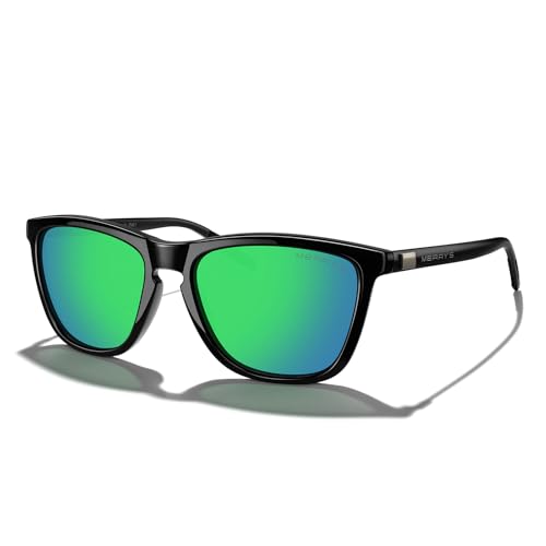 Black Frame/Green Mirror Lens/Black Temples