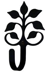 Wrought Iron Leaf Fan Wall Hook XS - 3 Pack | Decorative Coat Hooks for Entryway, Bathroom & Bedroom | Rustic Home Organization Solution