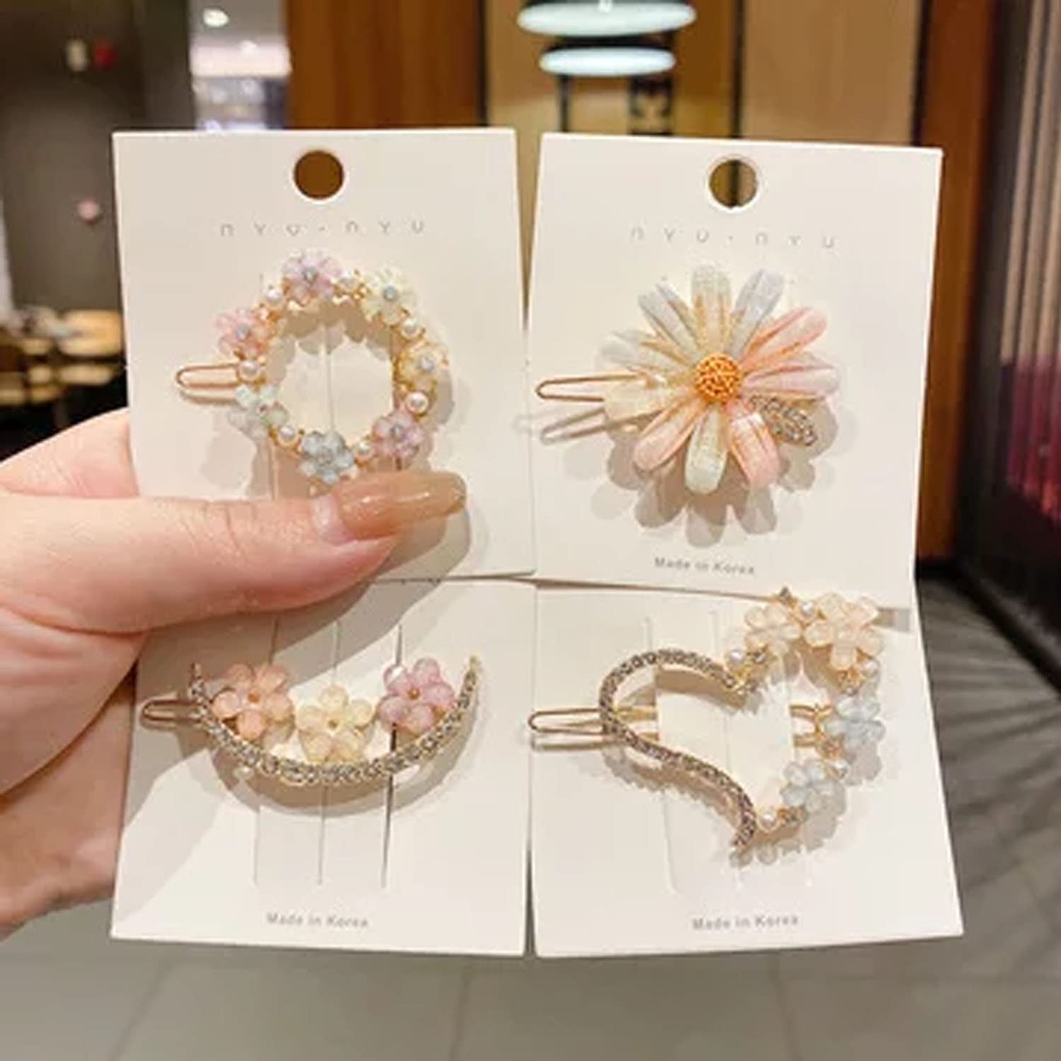 8PCS Floral Bobby Pins Hair Clips Set - Elegant Flower Hair Accessories for Women, Girls (Wedding, Party, Daily Use) - Perfect for Bridal, Prom, Date Night & Special Occasions