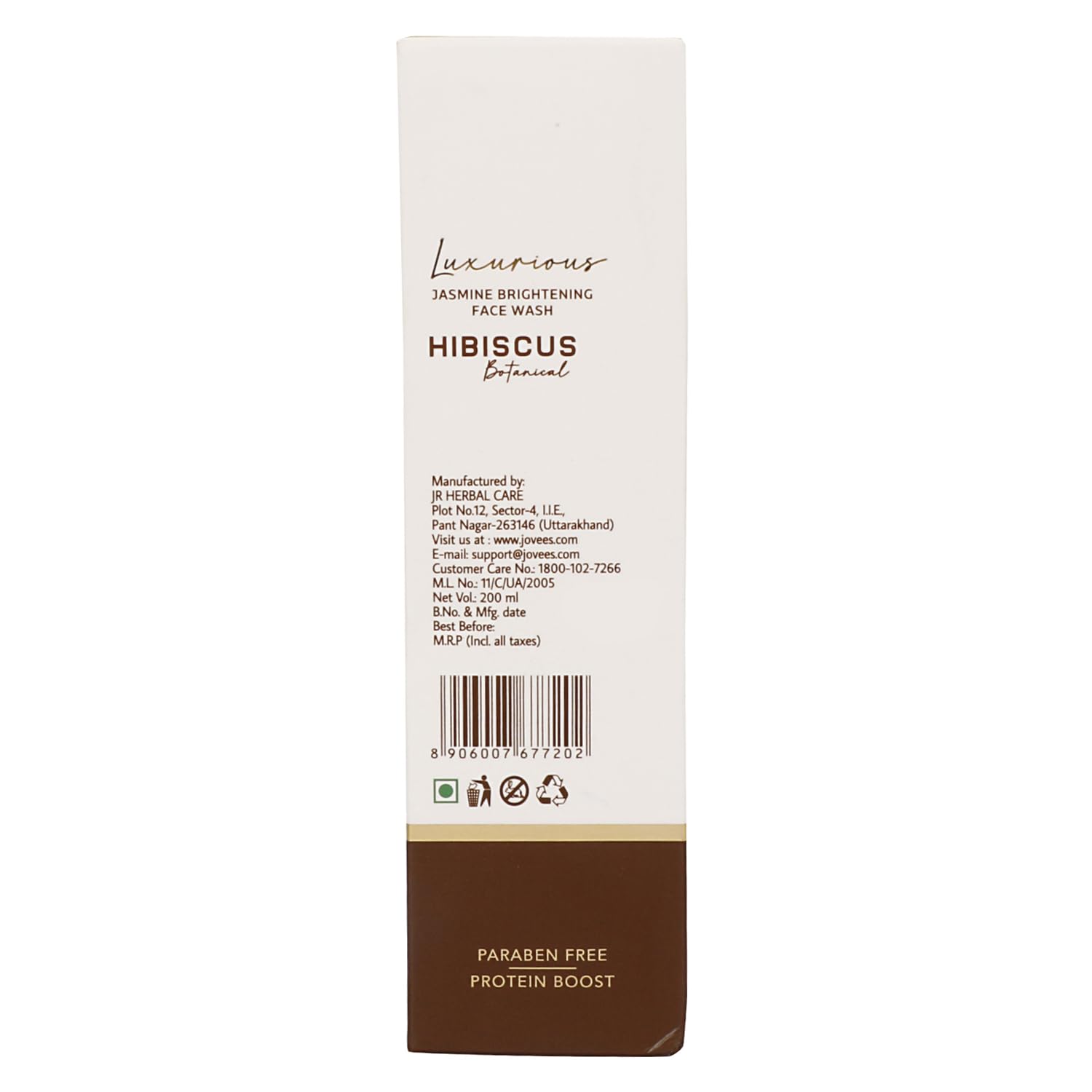 Jovees Herbal Luxurious Jasmine Brightening Face Wash with Jasmine Flower & Aloe Vera Extract - Brightens Skin, Removes Impurities & Improves Skin Texture - 200ml - Perfect for Daily Skincare Routine & Glowing Complexion