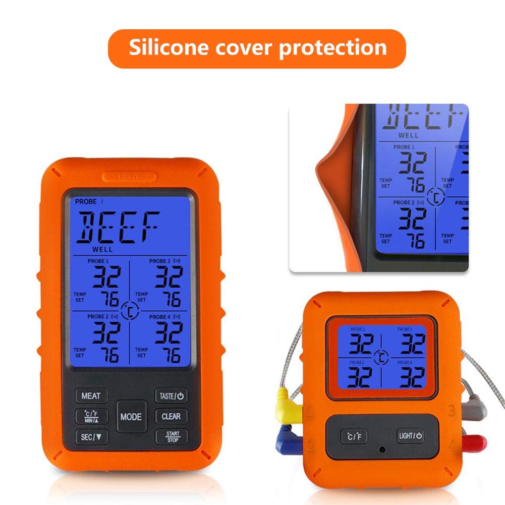 Digital Meat Thermometer TS-TP40 - Large LCD Display, Instant Read Food Thermometer for Kitchen, BBQ, Oven, Grilling - Waterproof Probe (TS-TP40-B) - Perfect for Cooking, Baking, and Outdoor Grilling