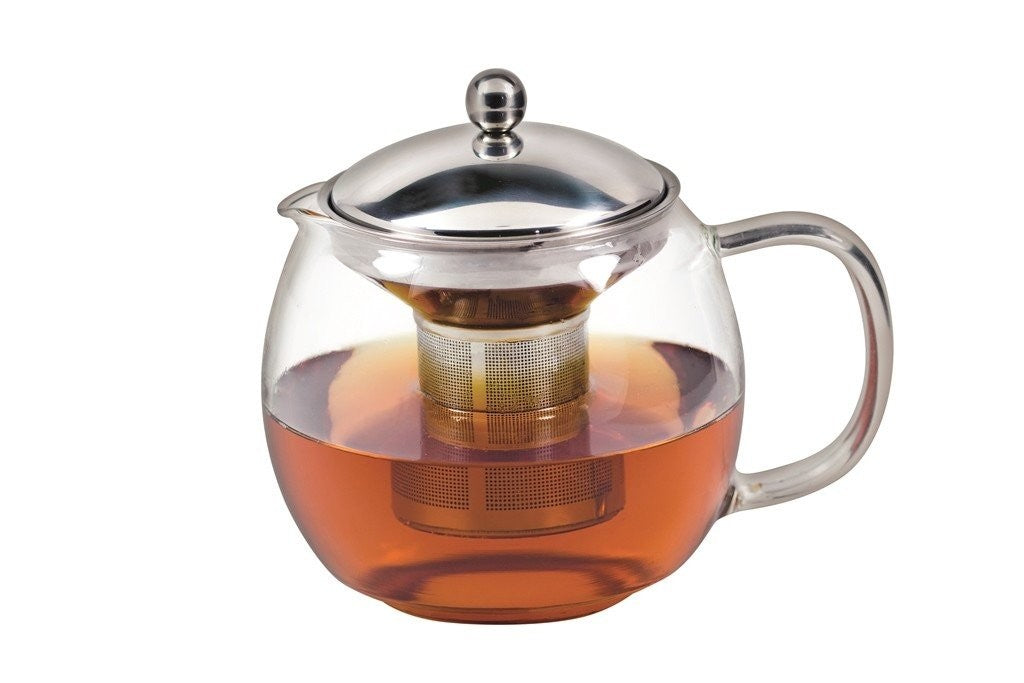Avanti Ceylon Glass Teapot 1.5L - Premium Borosilicate Glass Stovetop & Microwave Safe Teapot with Stainless Steel Infuser - Perfect for Loose Leaf Tea, Herbal Tea & Iced Tea Brewing at Home or Office