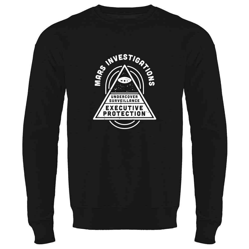 Pop Threads Mars Investigations Retro Noir Detective Long Sleeve T-Shirt - Vintage Crime Novel Inspired Graphic Tee for Men & Women - Perfect for Mystery Lovers, Casual Wear, and Themed Parties